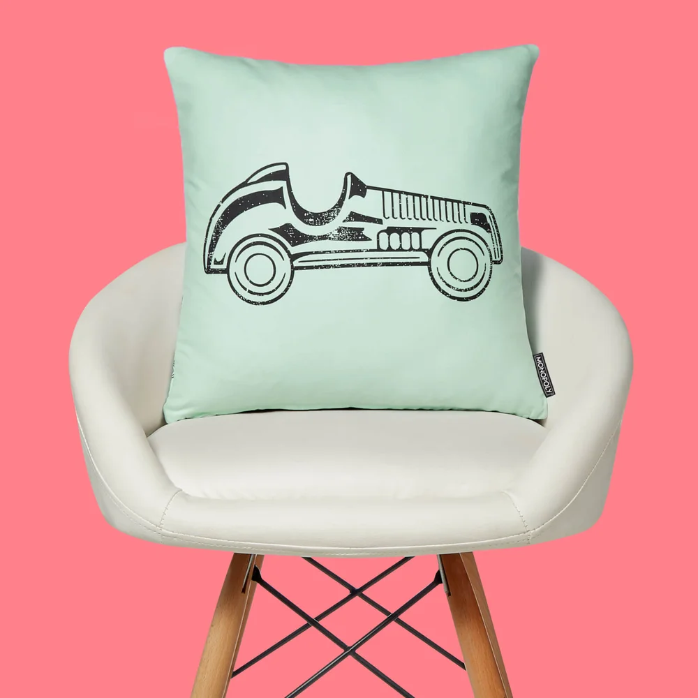 Monopoly Car Letterpress Square Cushion - 40x40cm - Soft Touch Bild 1