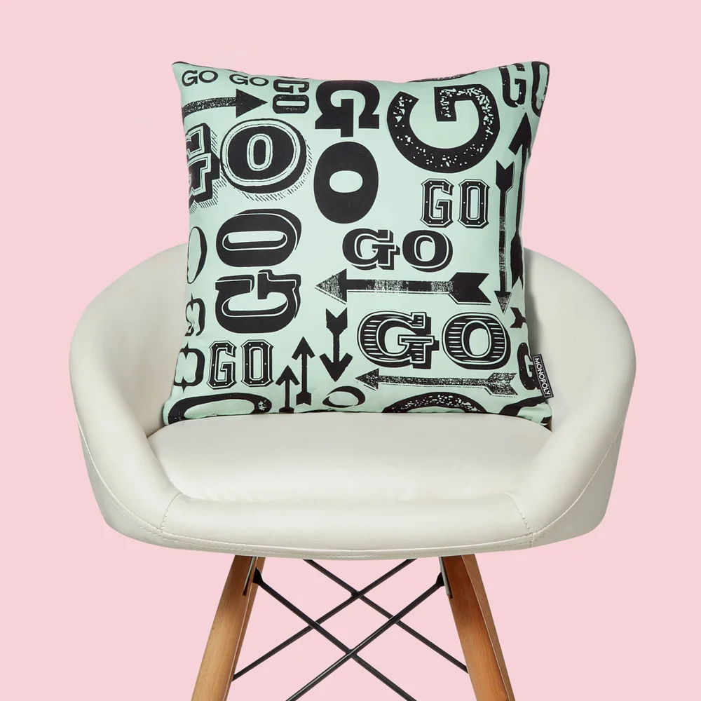 Monopoly Go! Letterpress Square Cushion - 40x40cm - Soft Touch Bild 1