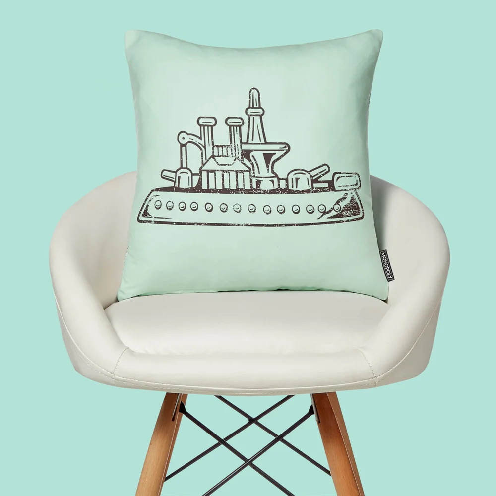 Monopoly Ship Letterpress Square Cushion - 40x40cm - Soft Touch Bild 1
