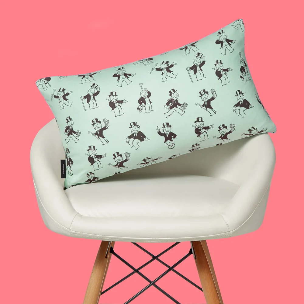 Monopoly Mr Monopoly Letterpress Rectangular Cushion - 30x50cm - Soft Touch Bild 1