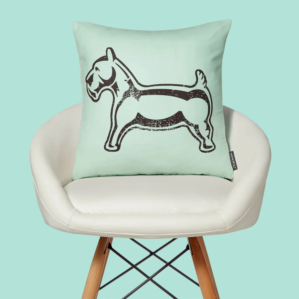 Monopoly Dog Letterpress Square Cushion - 40x40cm - Soft Touch Bild 1
