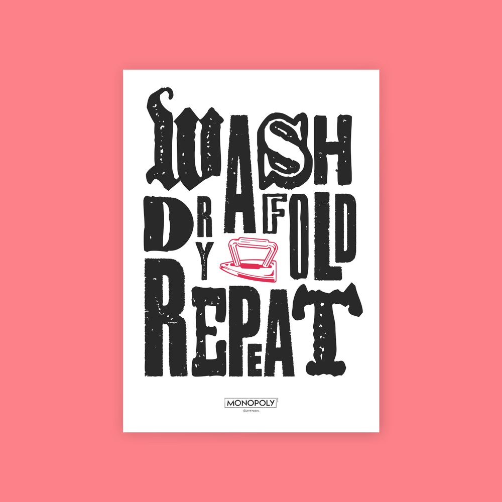 Monopoly Wash Dry Fold Repeat Art Print - A4 Bild 1