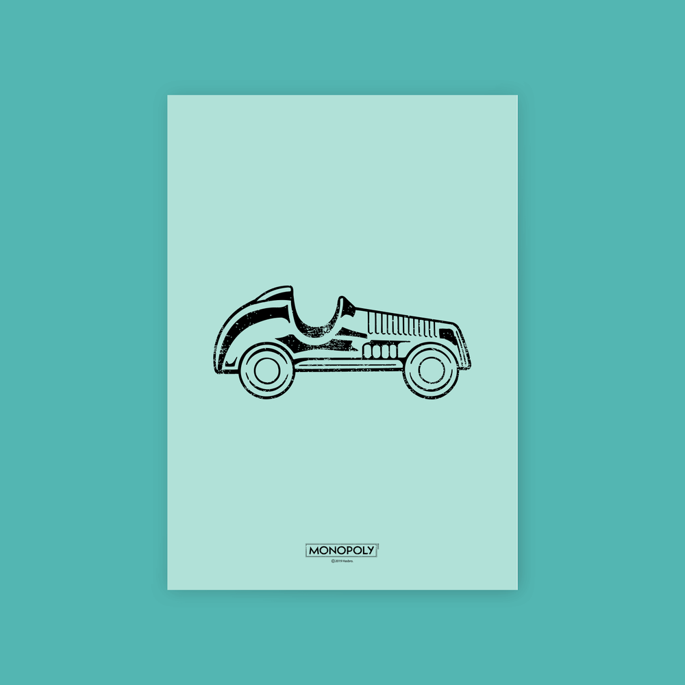 Monopoly Car Letterpress Art Print - A4 Bild 1