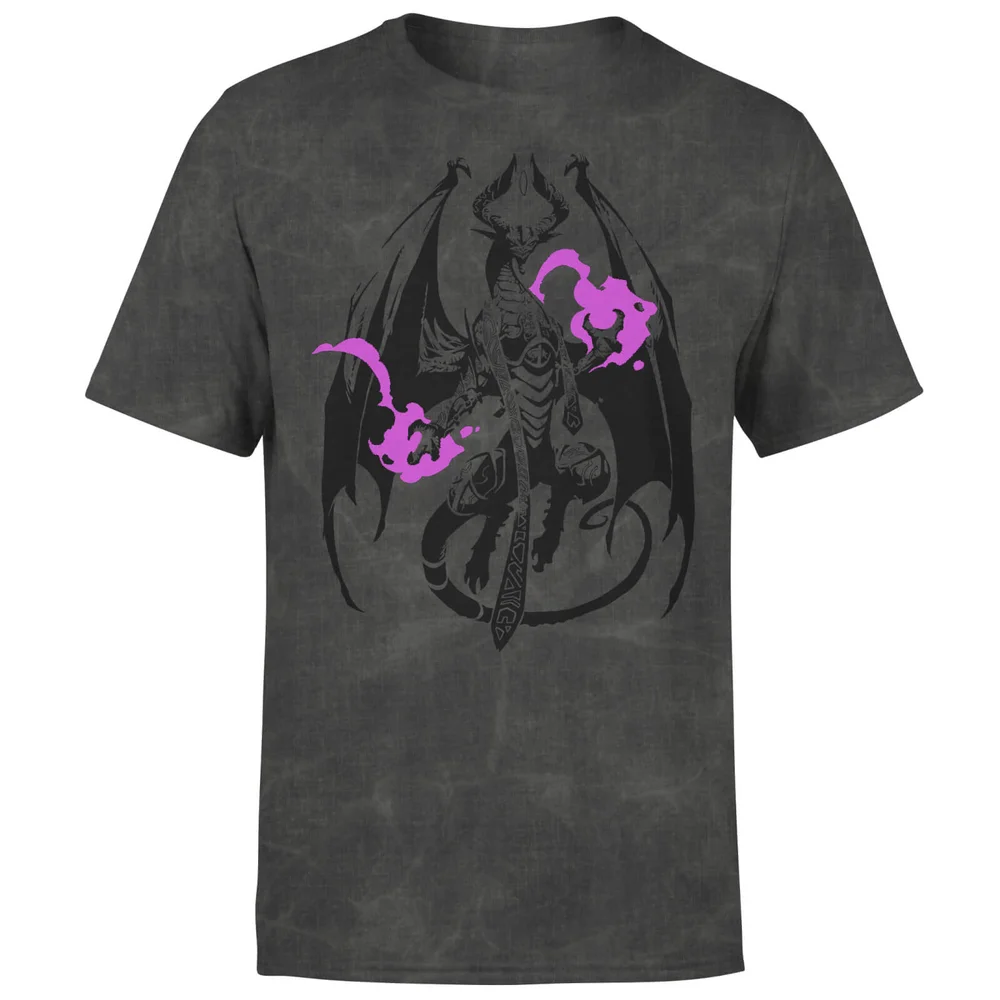 Magic The Gathering Nicol Bolas Line Art Men's T-Shirt - Acid Wash - S Bild 1