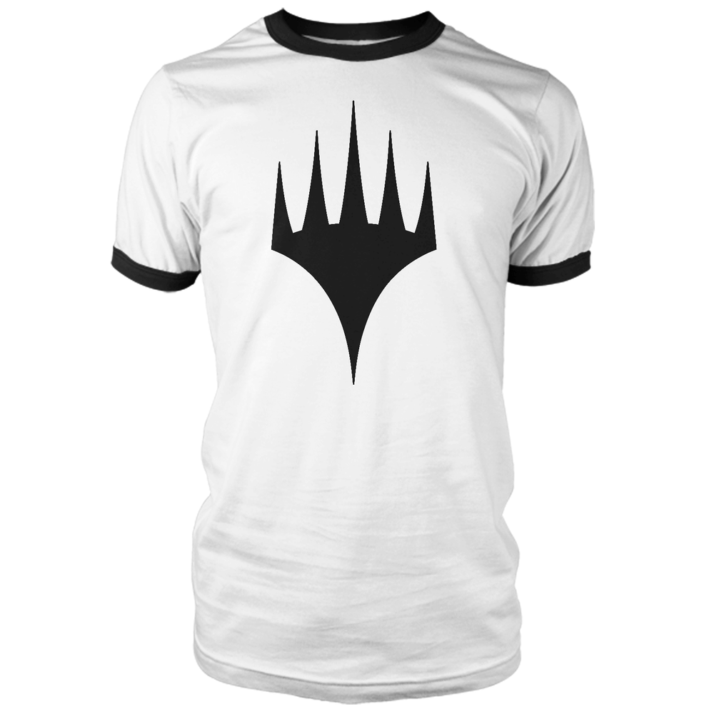 Magic The Gathering Black Logo Men's Ringer - White/Black - S Bild 1