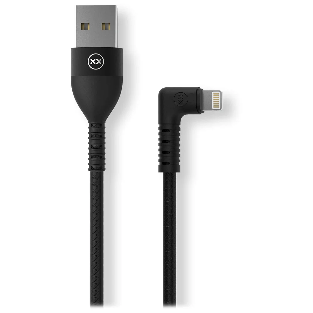Mixx 1.2 Meter - USB A to Lightning - Right Angle - MFI Version - Black Bild 1