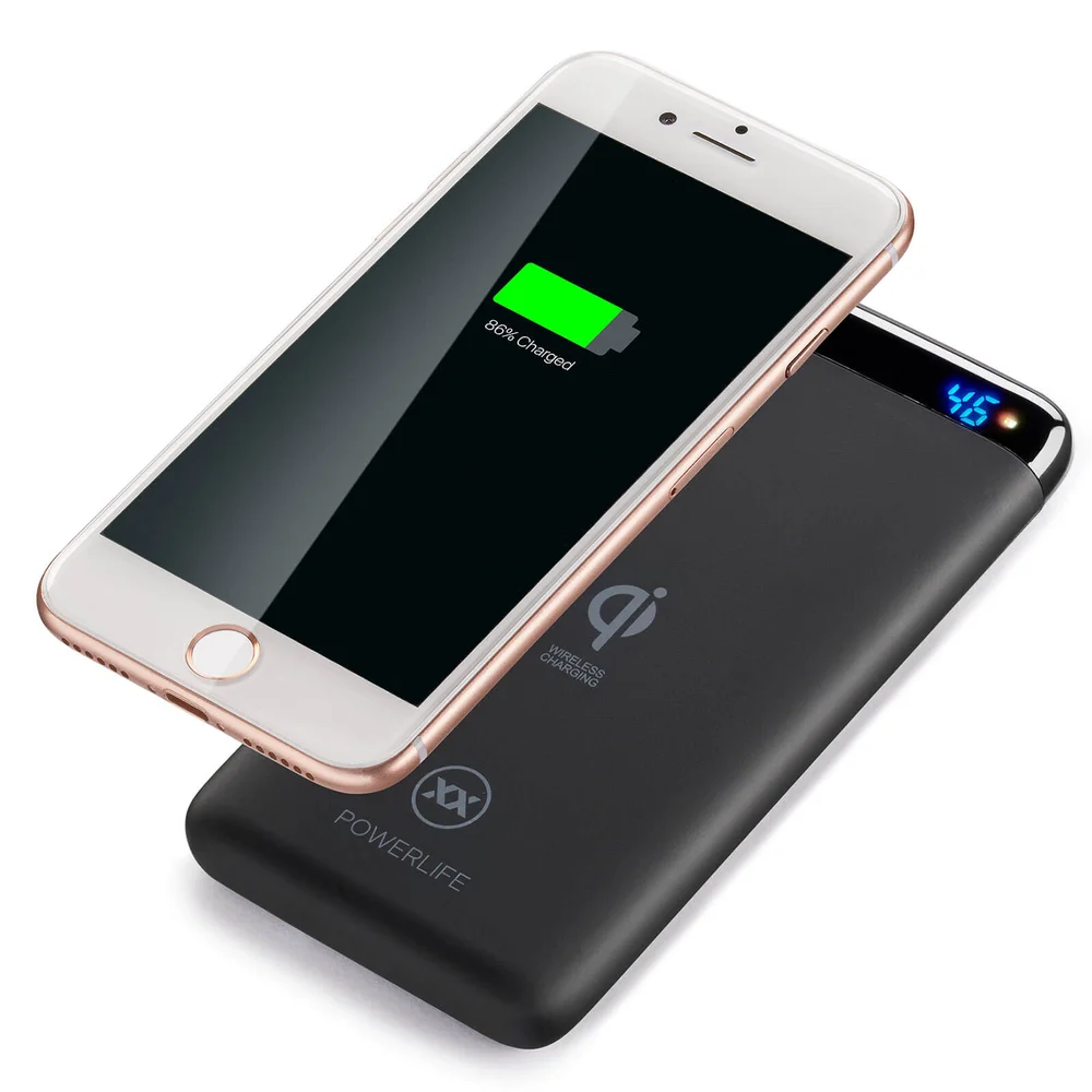 Mixx PowerLife Qi5 Wireless 5000mAh + Fast Charge 2 Port USB + LED Bild 1