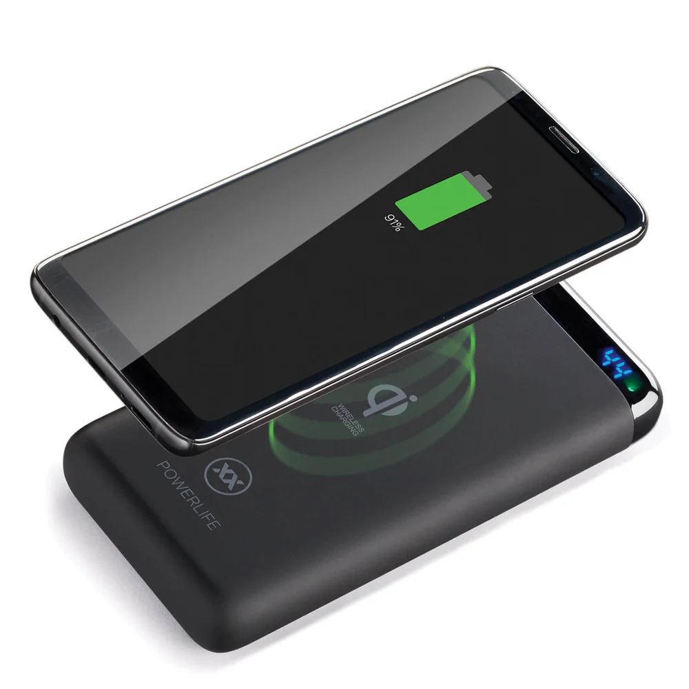 Mixx PowerLife Qi10 Wireless 10000mAh + Fast Charge 2 Port USB + LED Bild 1