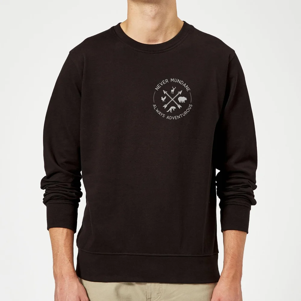 Never Mundane Pocket Print Sweatshirt - Black - S - Schwarz Bild 1