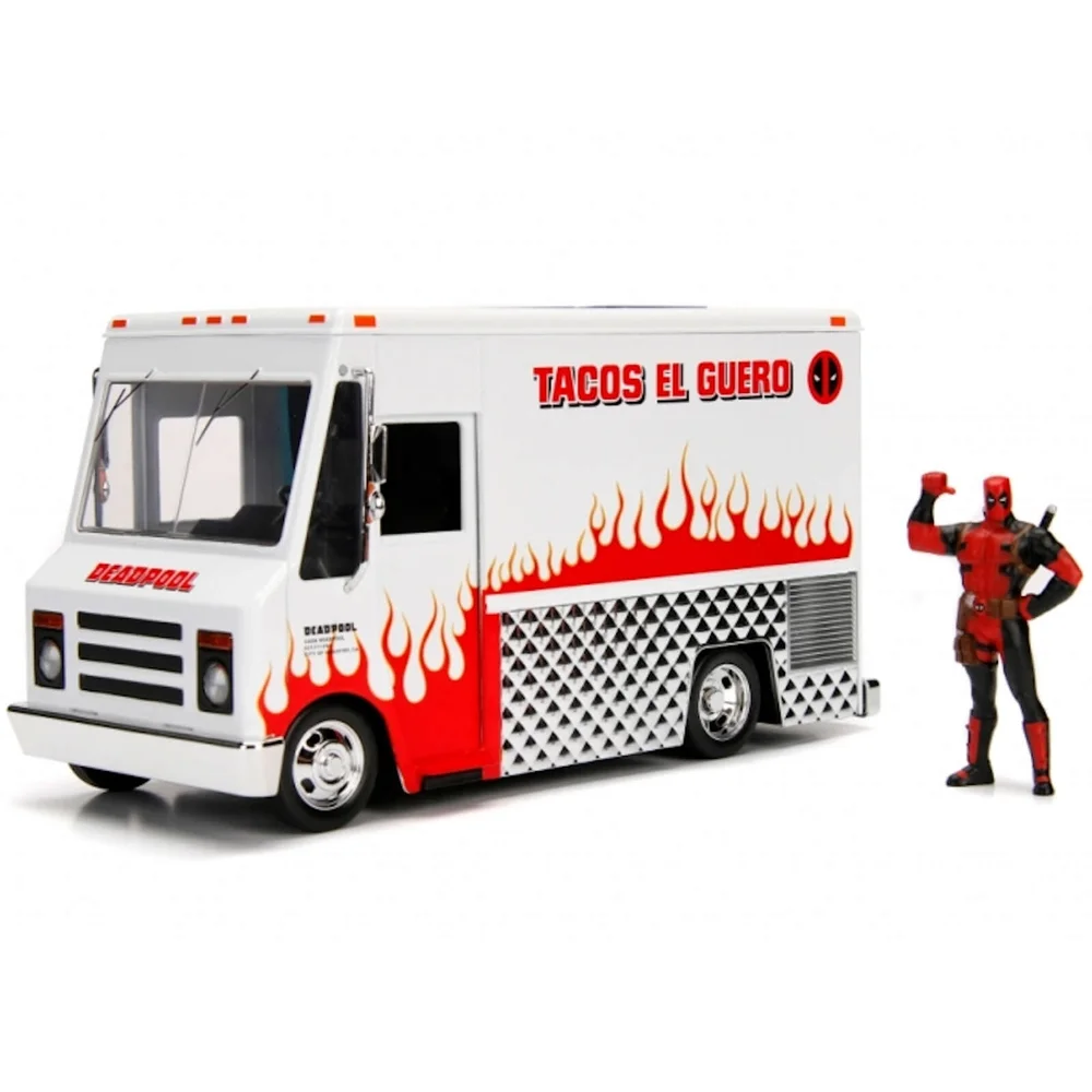 Jada Die Cast Marvel 1:24 Taco Truck and Deadpool Figure Bild 1