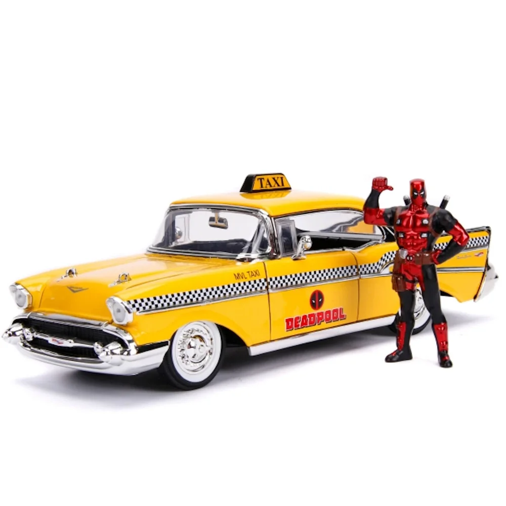 Jada Die Cast Marvel 1:24 Taxi and Deadpool Figure Bild 1