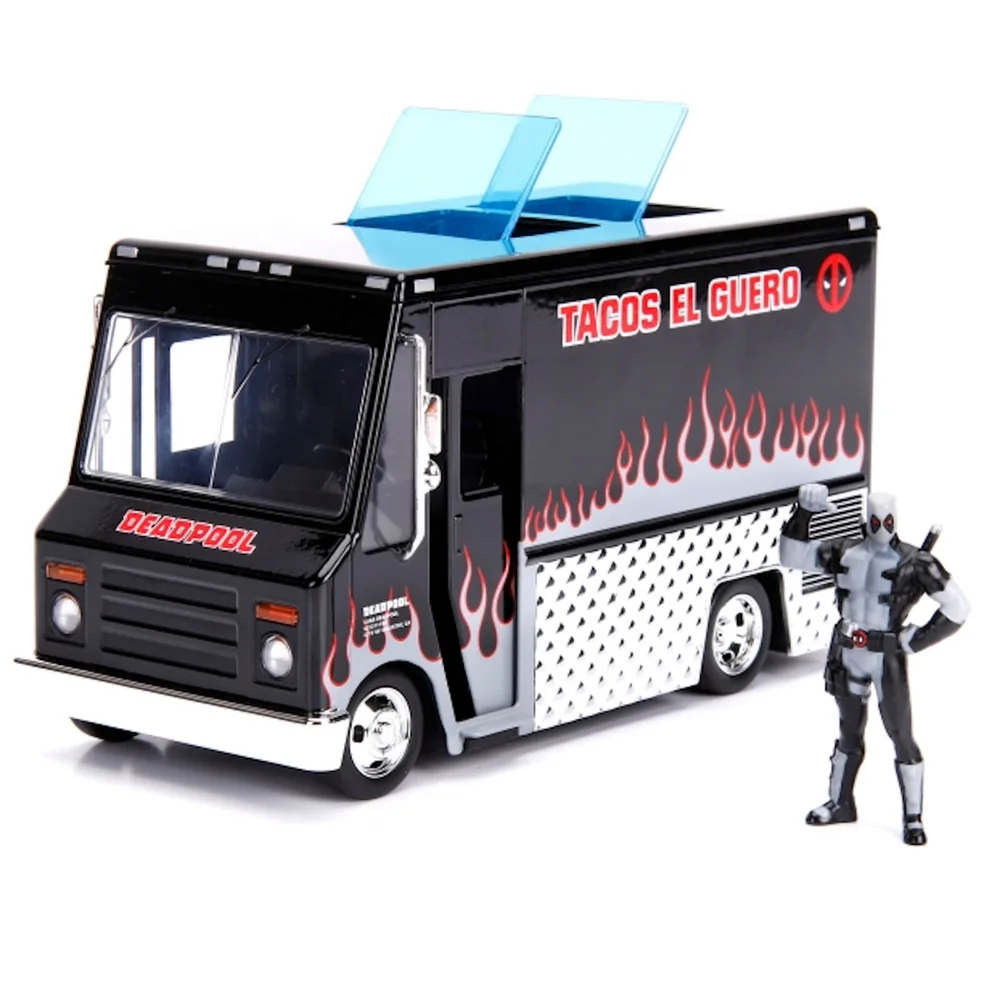 Jada Die Cast Marvel 1:24 Taco Truck and X-Force Deadpool Figure Bild 1