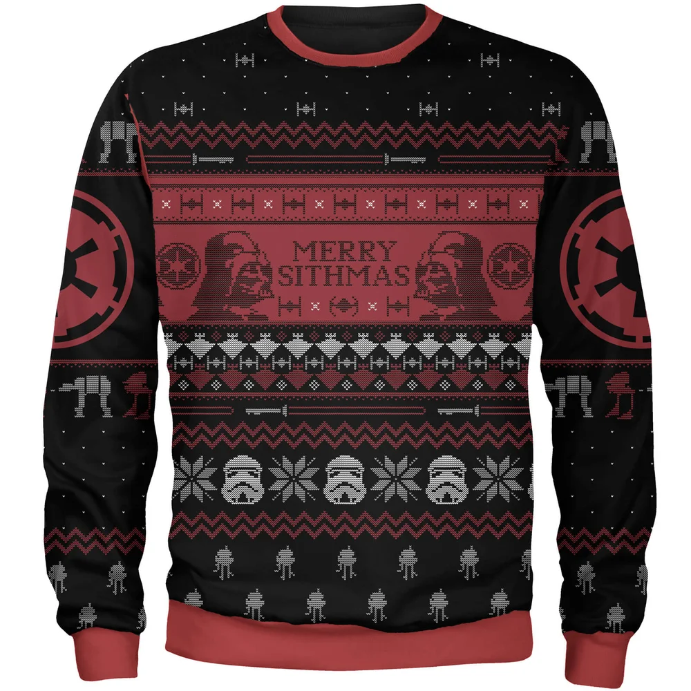 Zavvi Exclusive Star Wars Merry Sithmas Christmas Knitted Jumper - Black - M Bild 1