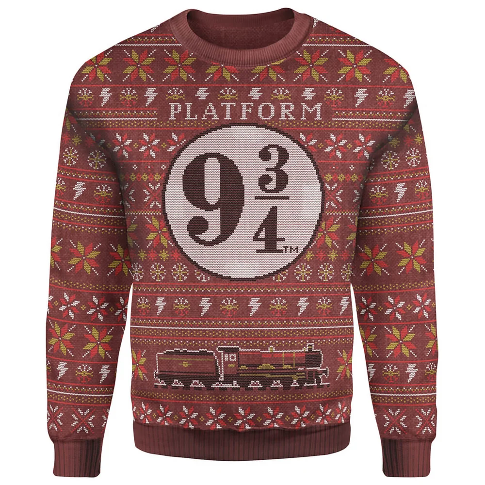 Harry Potter Platform 9 3/4 Christmas Knitted Jumper - Burgundy - XS Bild 1