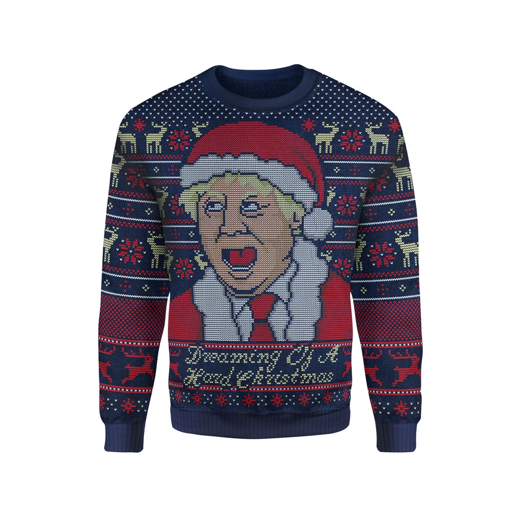 IWOOT Exclusive Boris Johnson Knitted Christmas Jumper - Navy - XL Bild 1