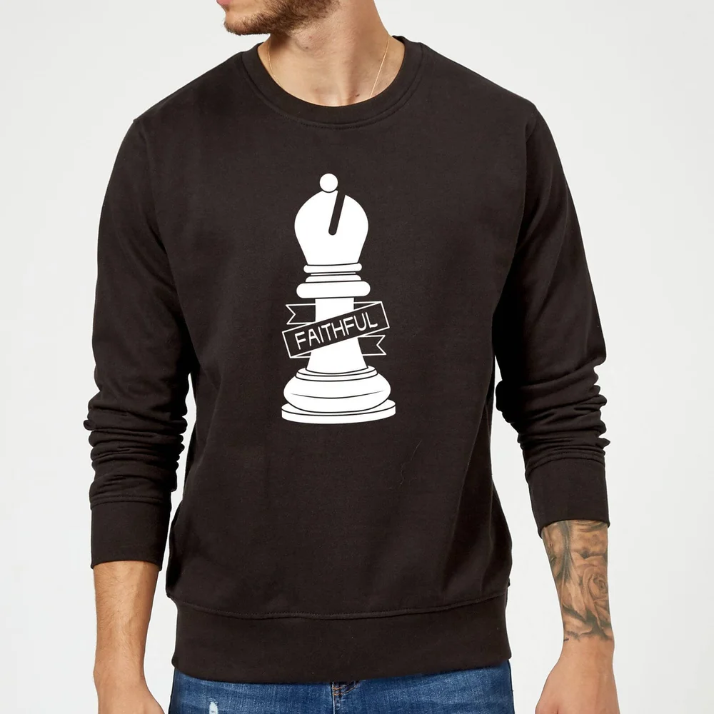 Bishop Chess Piece Faithful Sweatshirt - Black - S - Schwarz Bild 1