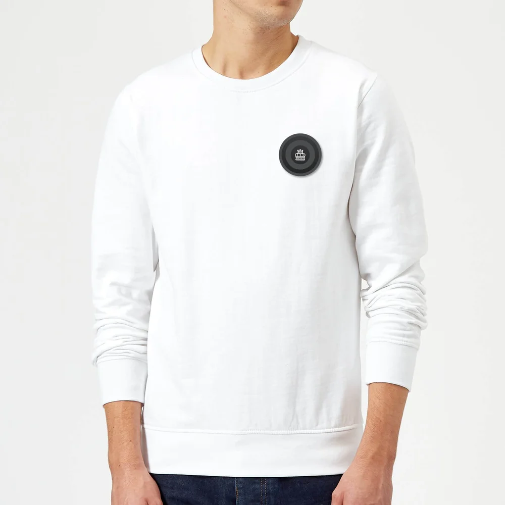Black Checker Pocket Print Sweatshirt - White - S - Weiß Bild 1