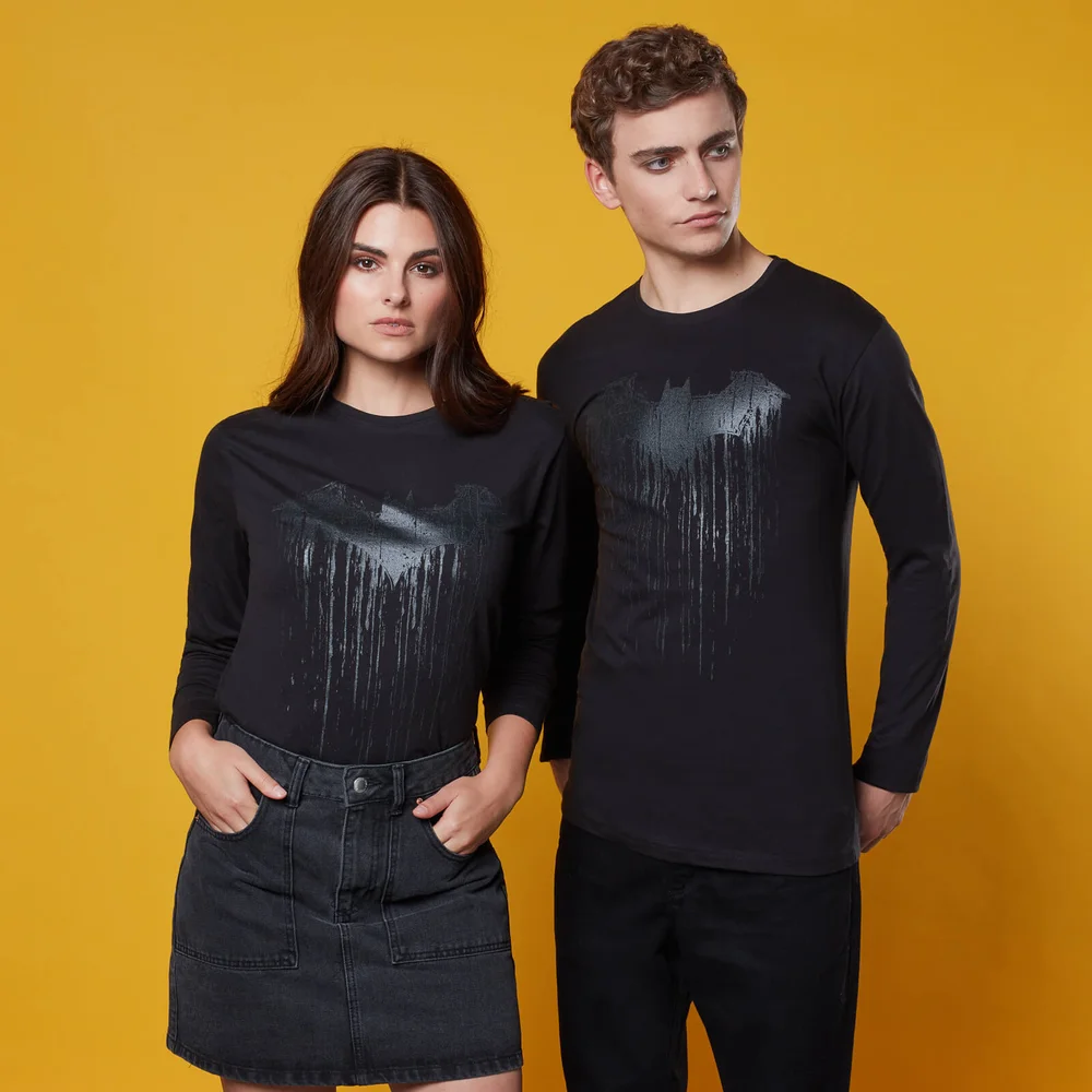 Batman Dripping Logo Longsleeve T-Shirt - Schwarz - S Bild 1