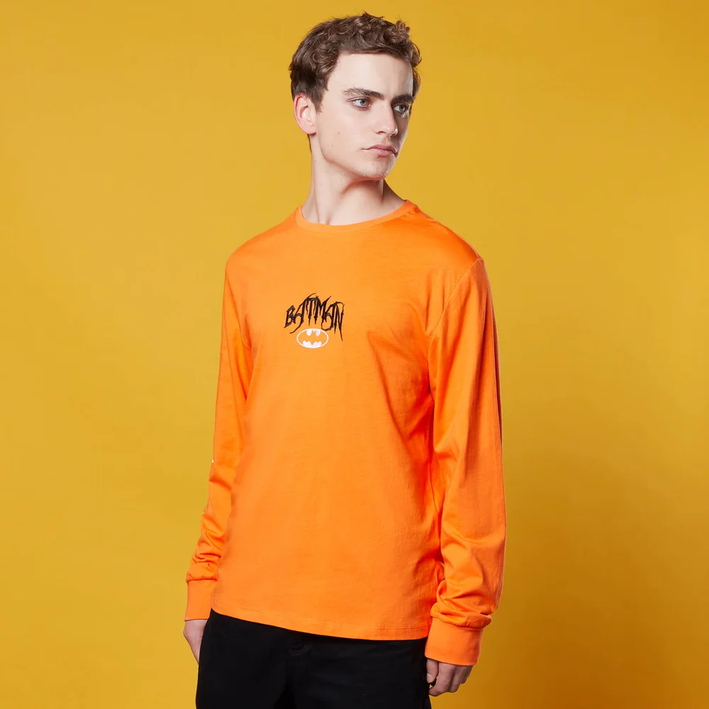 Batman Embroidered Chest Long Sleeve T-Shirt - Orange - XS Bild 1