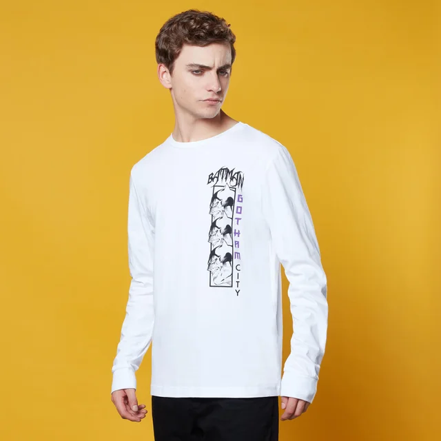 Gotham Guardian Panel Longsleeve T-Shirt - Weiß