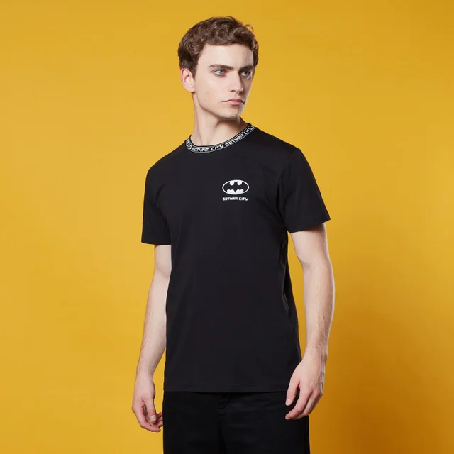 Batman Neck Ribbed T-Shirt - Schwarz