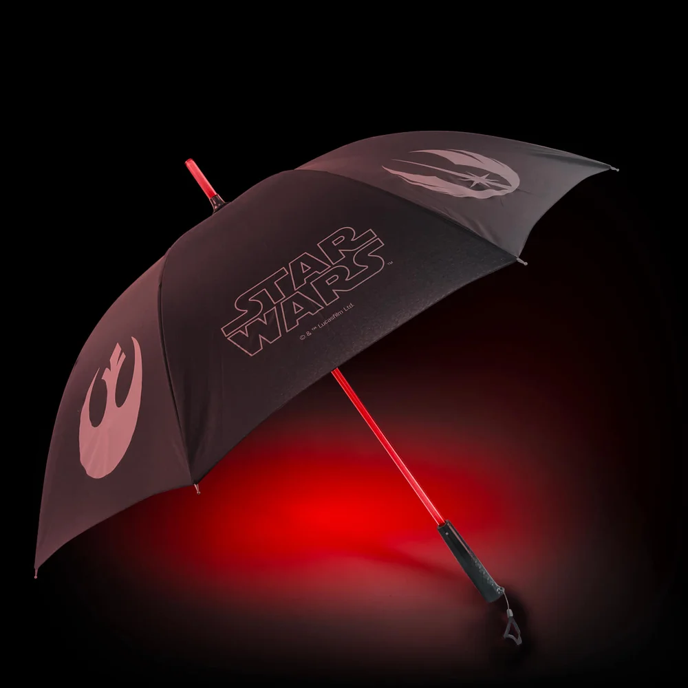 Star Wars Official Light up Lightsaber Umbrella with Torch Handle - Dark Side (Red) - Zavvi Exclusive Bild 1