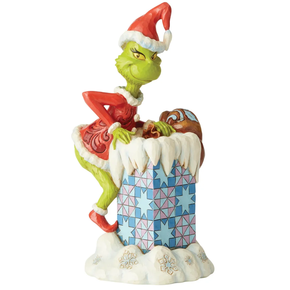 The Grinch By Jim Shore Grinch Climbing into Chimney Figurine Bild 1