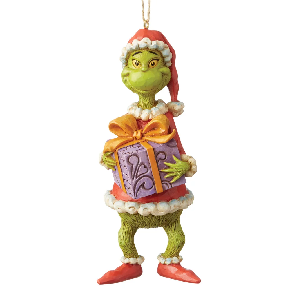 The Grinch By Jim Shore Grinch Holiding Present (Hanging Ornament) Bild 1