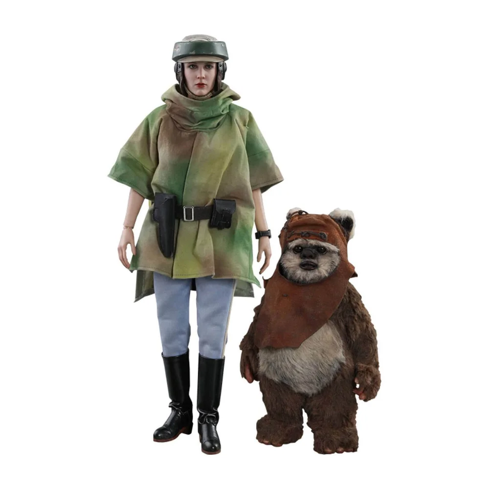 Hot Toys Star Wars Episode VI Film Masterpiece Actionfigur 2er-Pack im Maßstab 1:6 Prinzessin Leia & Wicket 15-27 cm Bild 1