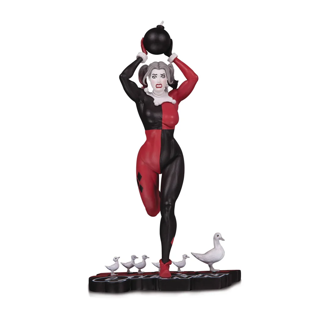 DC Collectibles Harley Quinn Figur von Frank Cho in Rot, Schwarz und Weiß Bild 1