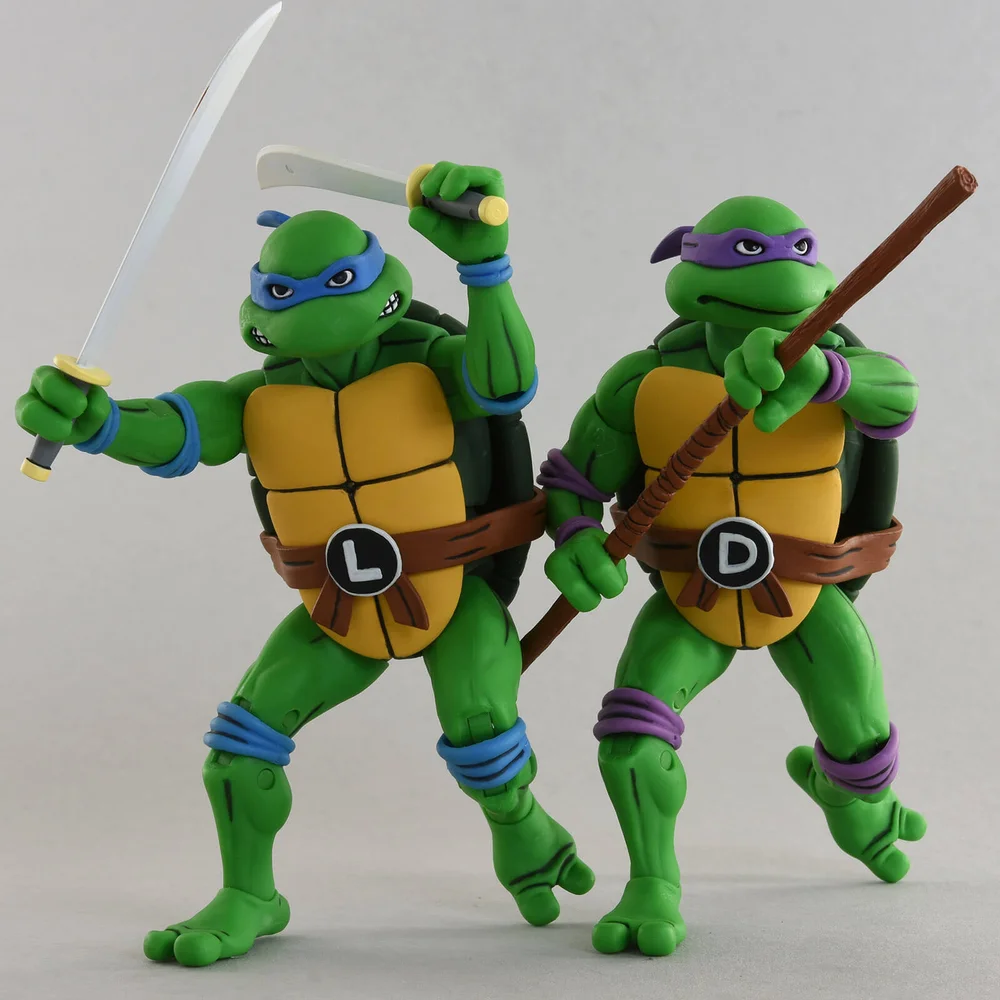 NECA Teenage Mutant Ninja Turtles Cartoon Series Leonardo and Donatello Action Figures 2 Pack Bild 1