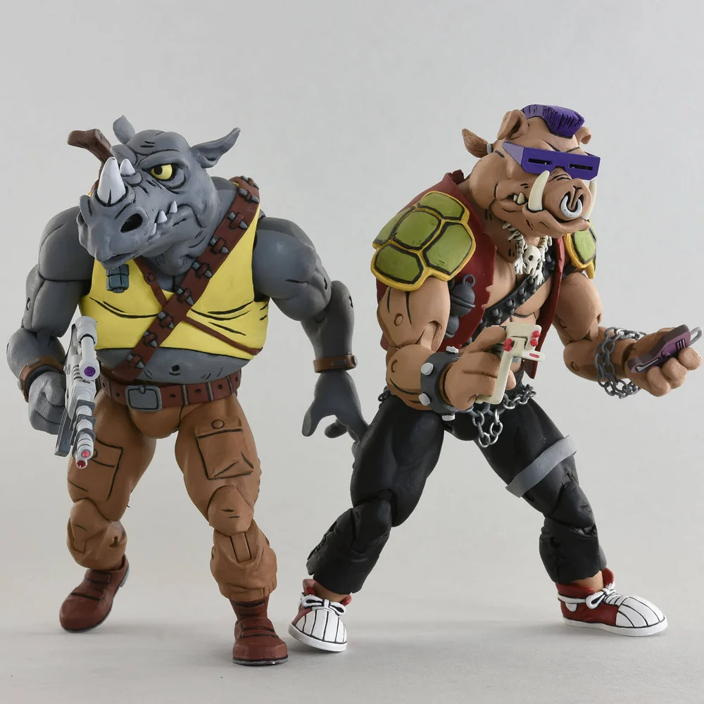 NECA Teenage Mutant Ninja Turtles Cartoon Series Rocksteady and Bebop Actionfiguren 2er-Pack Bild 1