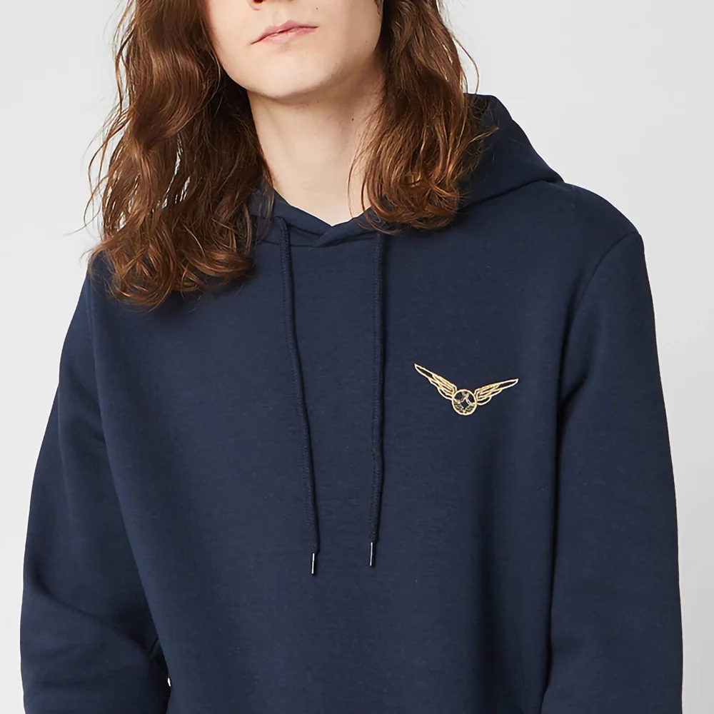 Harry Potter Golden Snitch Unisex Embroidered Hoodie - Navy - S Bild 1