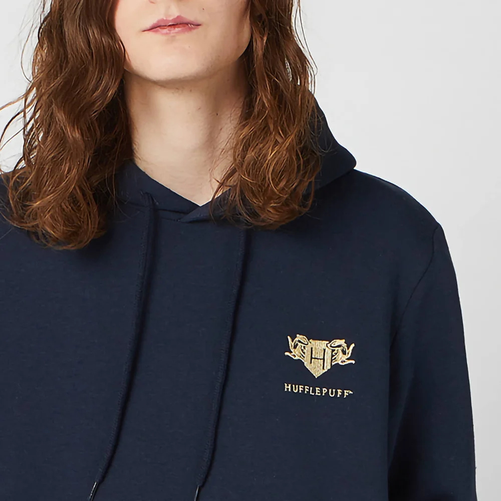 Harry Potter Hufflepuff Unisex Embroidered Hoodie - Navy - S Bild 1