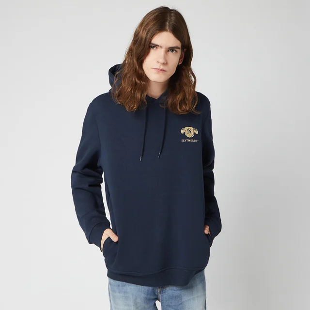 Harry Potter Slytherin Unisex Embroidered Hoodie - Navy