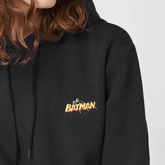 DC Batman Unisex Embroidered Hoodie - Black
