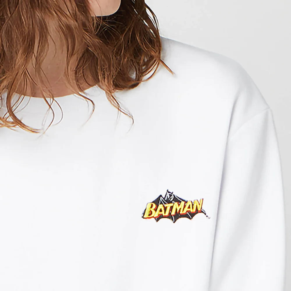 DC Batman Unisex Embroidered Sweatshirt - White - S Bild 1