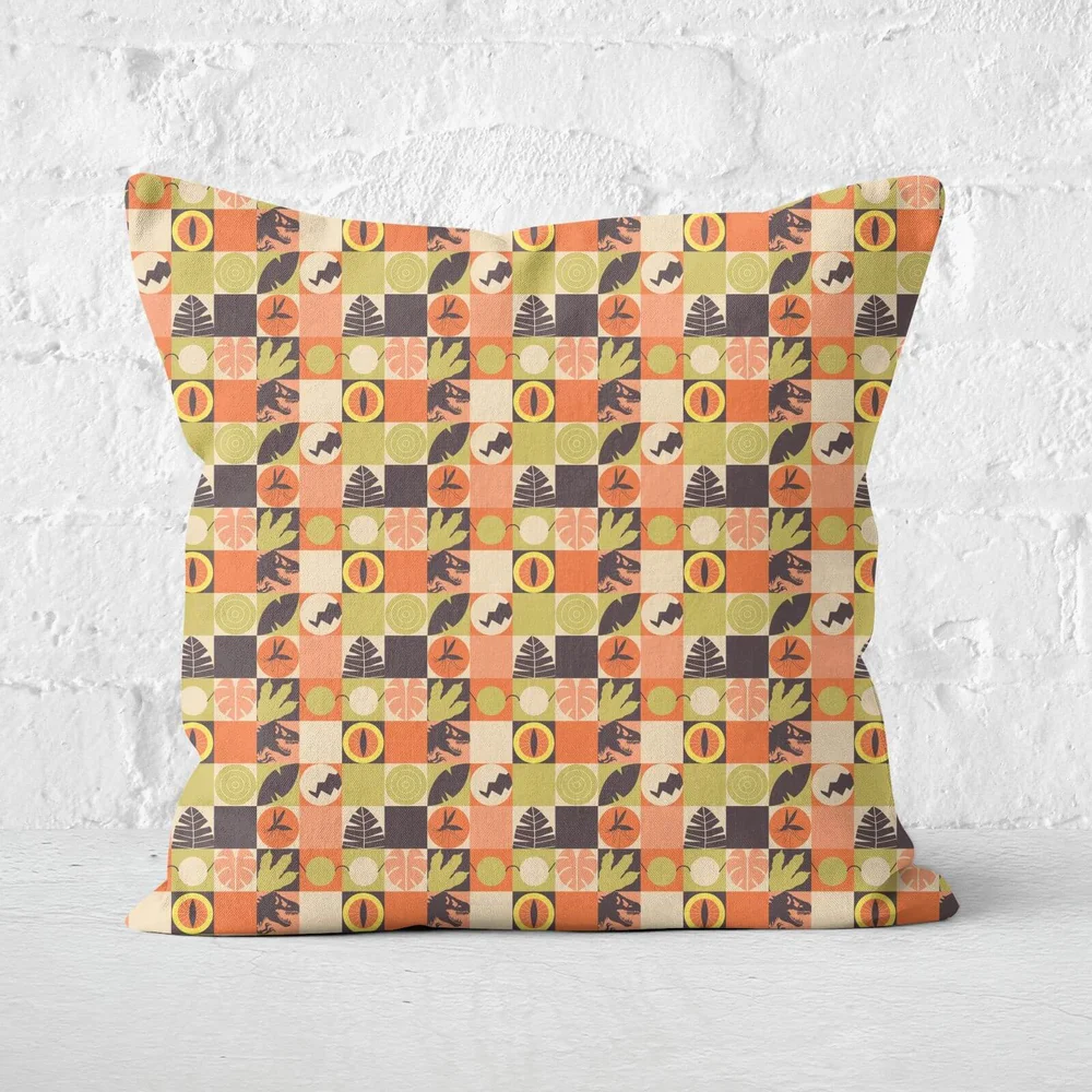 Orange Jurassic Park Square Cushion 40x40cm - 50x50cm - Soft Touch Bild 1
