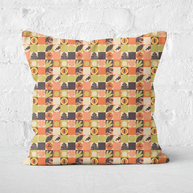 Orange Jurassic Park Square Cushion 40x40cm
