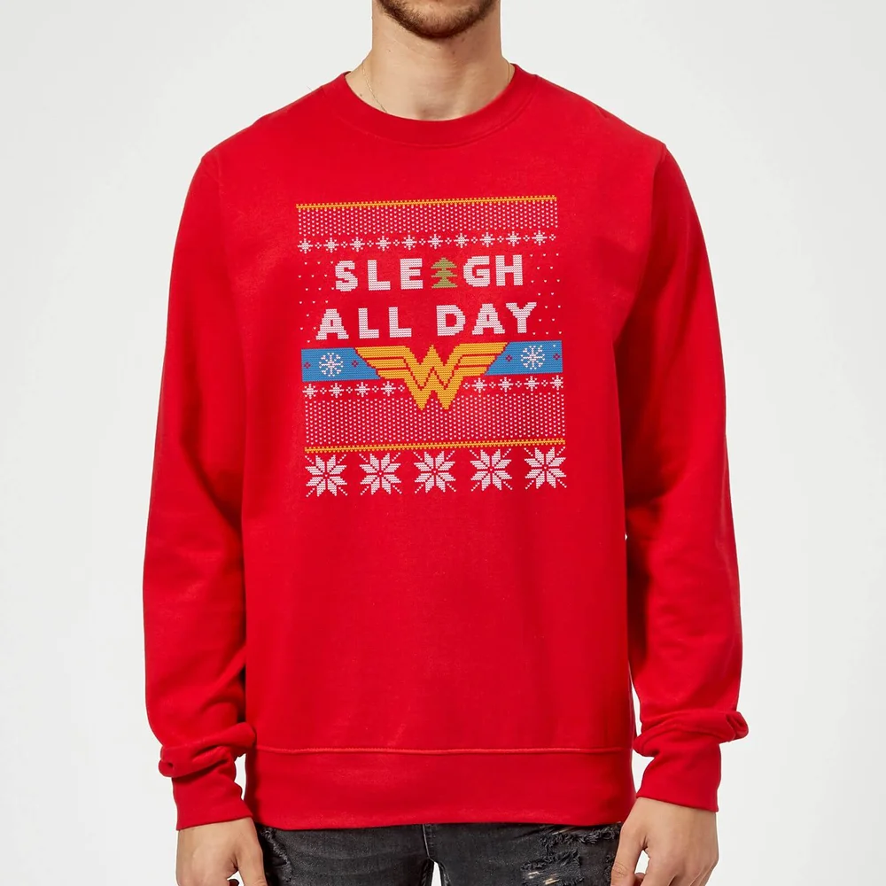 DC ComicsWonder Woman 'Sleigh All Day Weihnachtspullover – Rot - S Bild 1