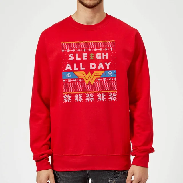 DC ComicsWonder Woman 'Sleigh All Day Weihnachtspullover – Rot