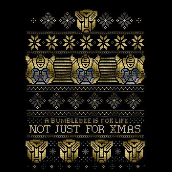Bumblebee Classic Ugly Knit Weihnachtspullover – Schwarz