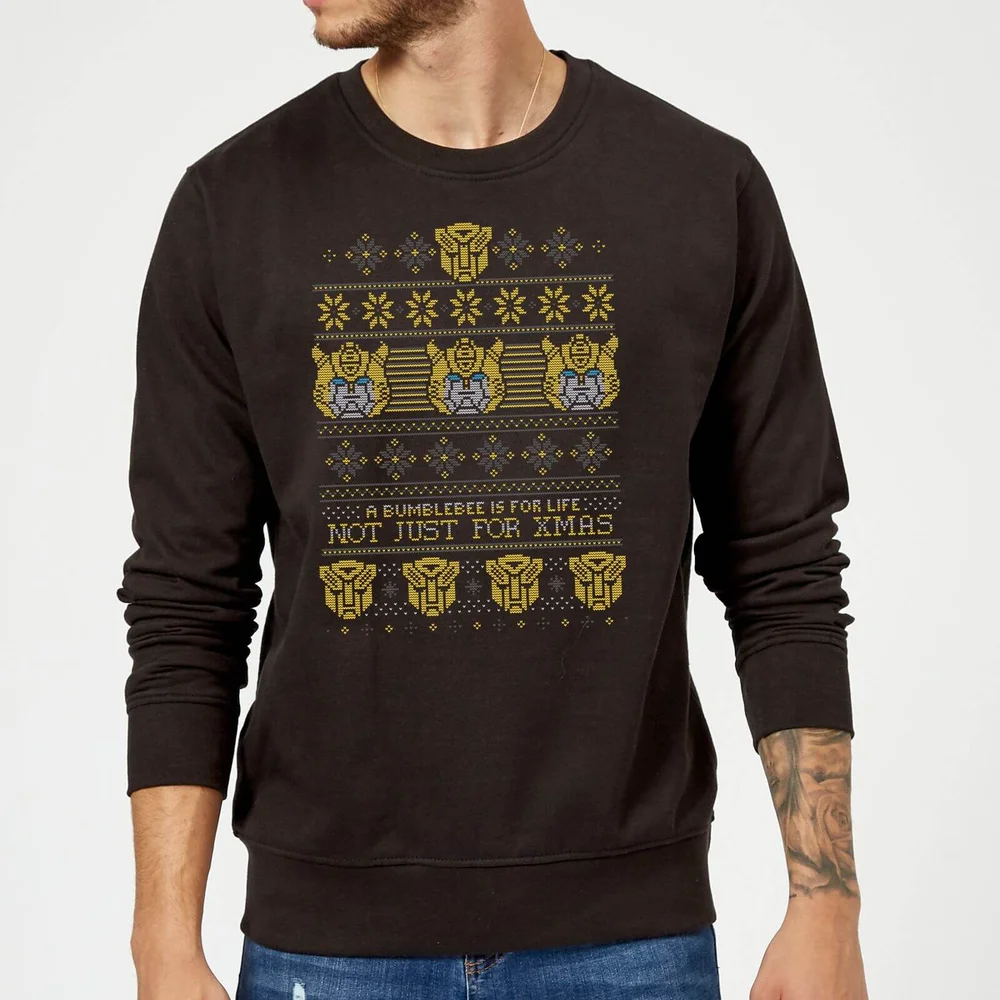 Bumblebee Classic Ugly Knit Weihnachtspullover – Schwarz - S Bild 1