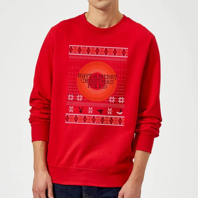 Looney Tunes Knit Weihnachtspullover – Rot
