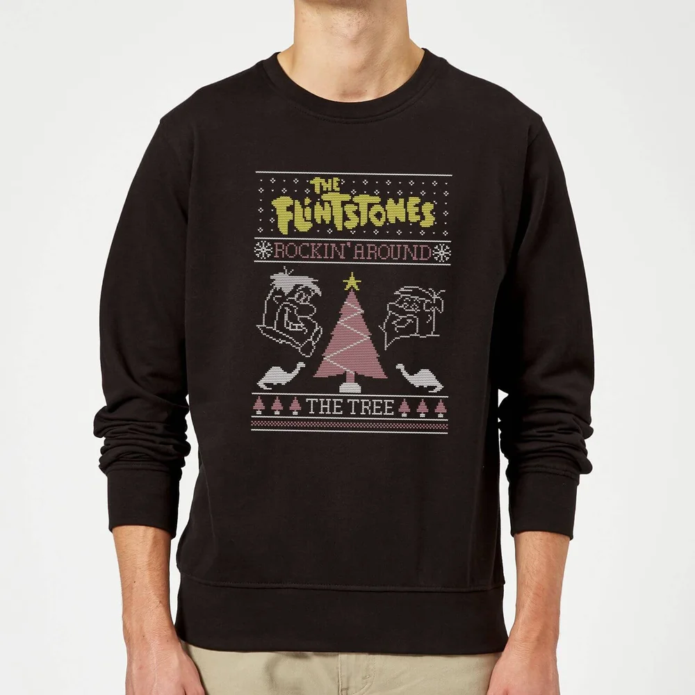 Flintstones Rockin Around The Tree Weihnachtspullover – Schwarz - S Bild 1