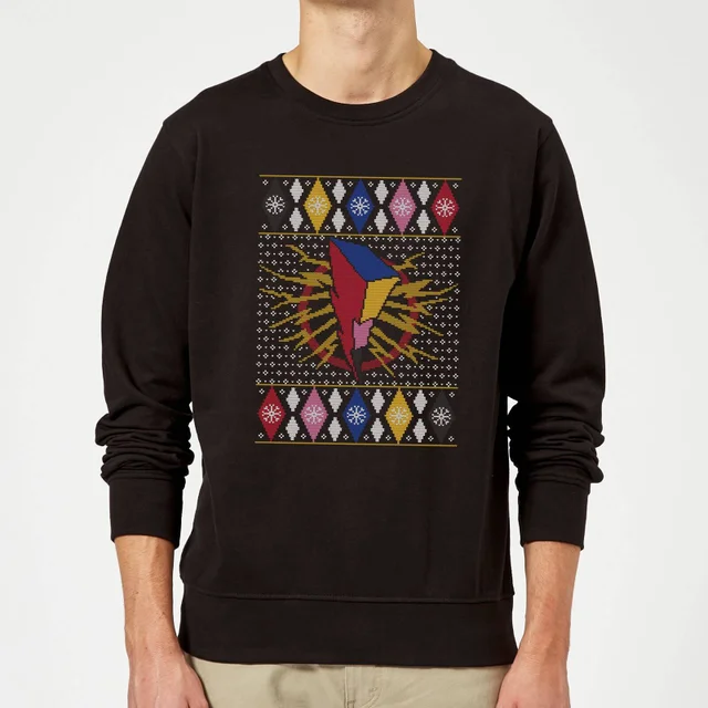 Power Rangers Weihnachtspullover – Schwarz