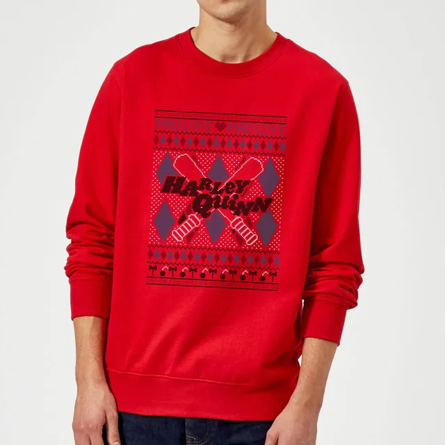 DC ComicsHarley Quinn Weihnachtspullover – Rot