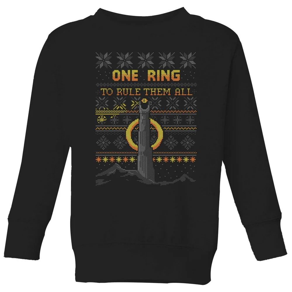 The Lord of the Rings One Ring Kinder Weihnachtspullover – Schwarz - 3-4 Jahre Bild 1