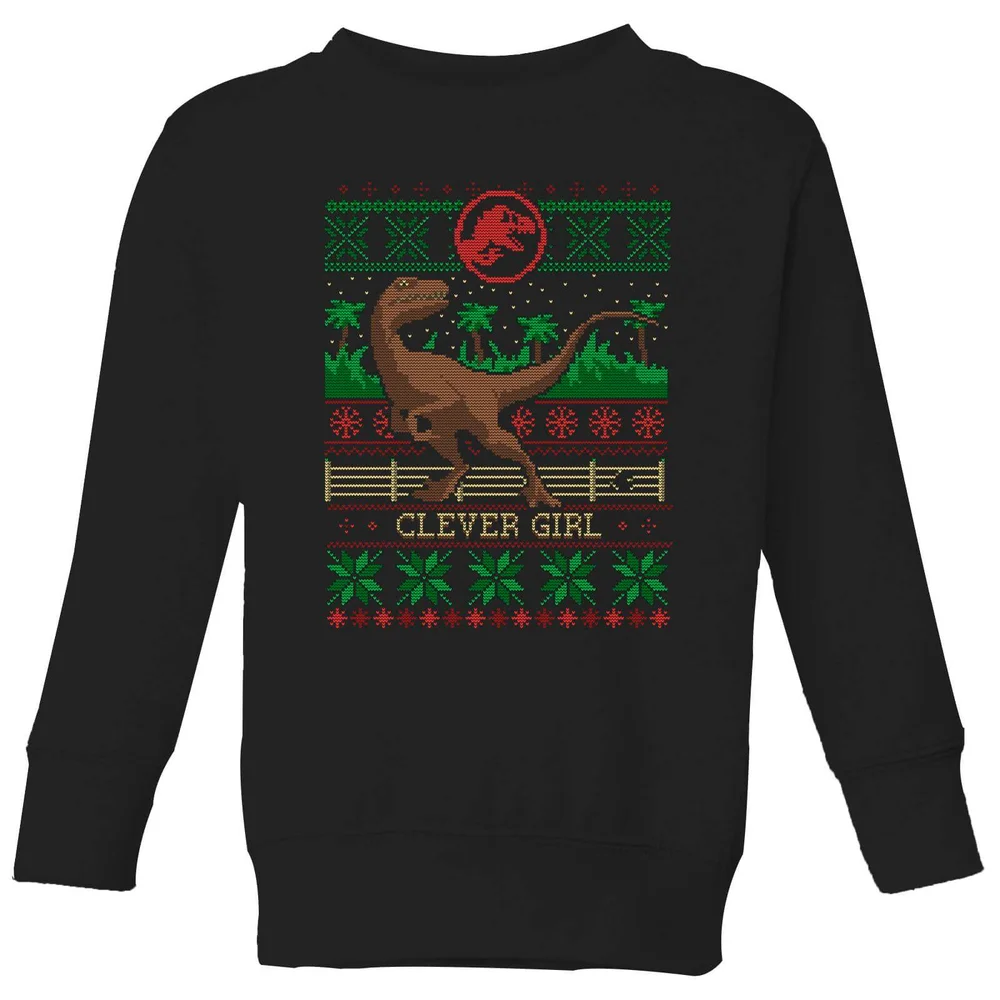 Jurassic Park Clever Girl Kinder Weihnachtspullover – Schwarz - 3-4 Jahre Bild 1