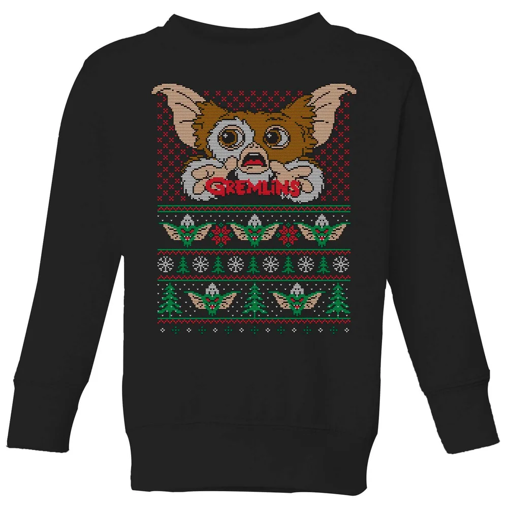 Gremlins Ugly Knit Kinder Weihnachtspullover – Schwarz - 3-4 Jahre Bild 1